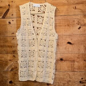 Vintage Style New York Crochet Granny Square Floral Vest